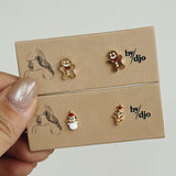 Christmas Mini Earrings (Gingerbread / Snowman)